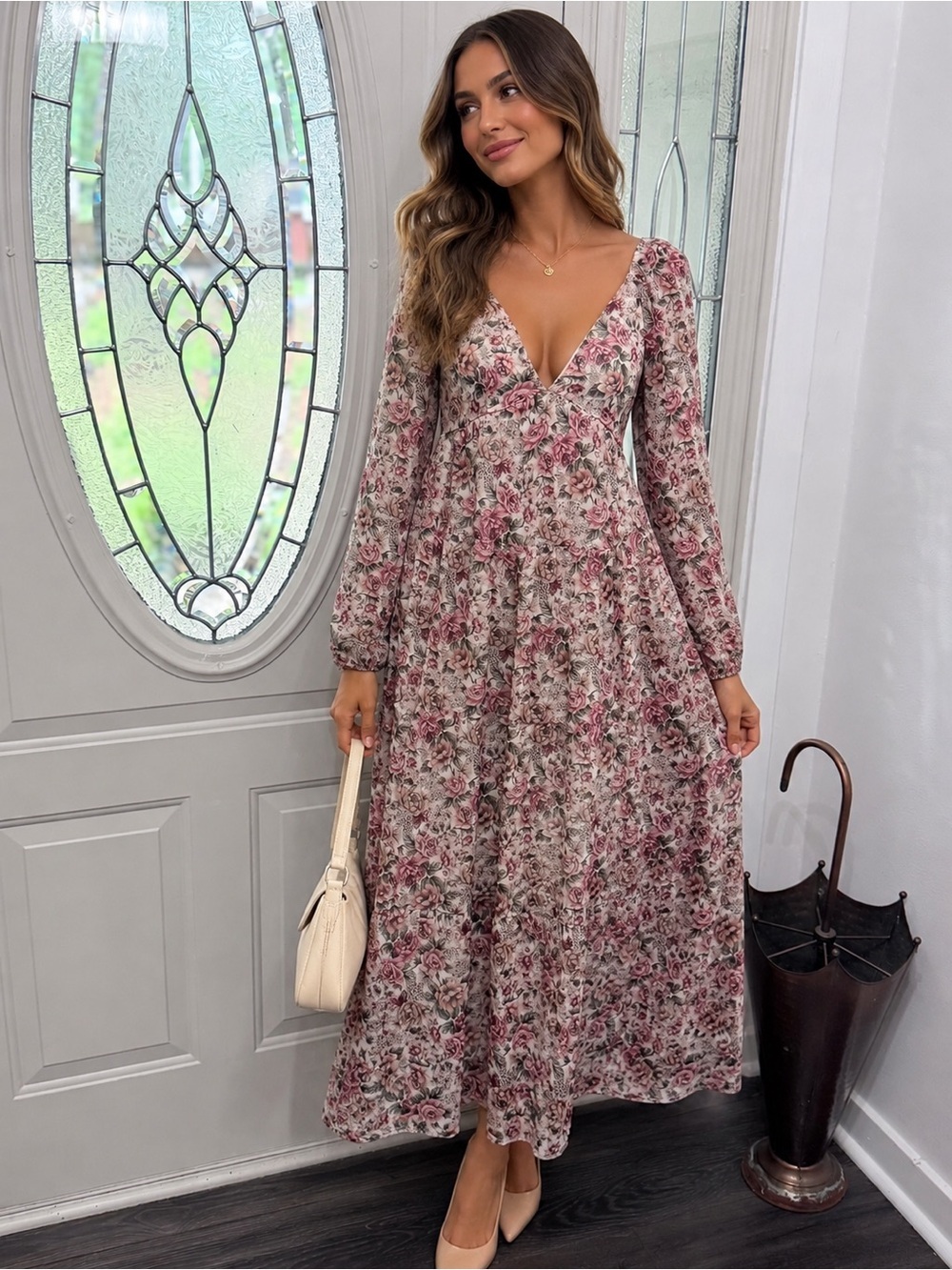 Baevely Floral Midi Dress Size Small Cottagecore Romantic Boho
